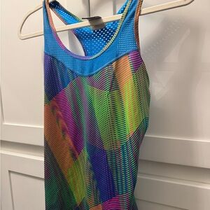 Nike Pro Blue Multicolor Trim Performance Tank